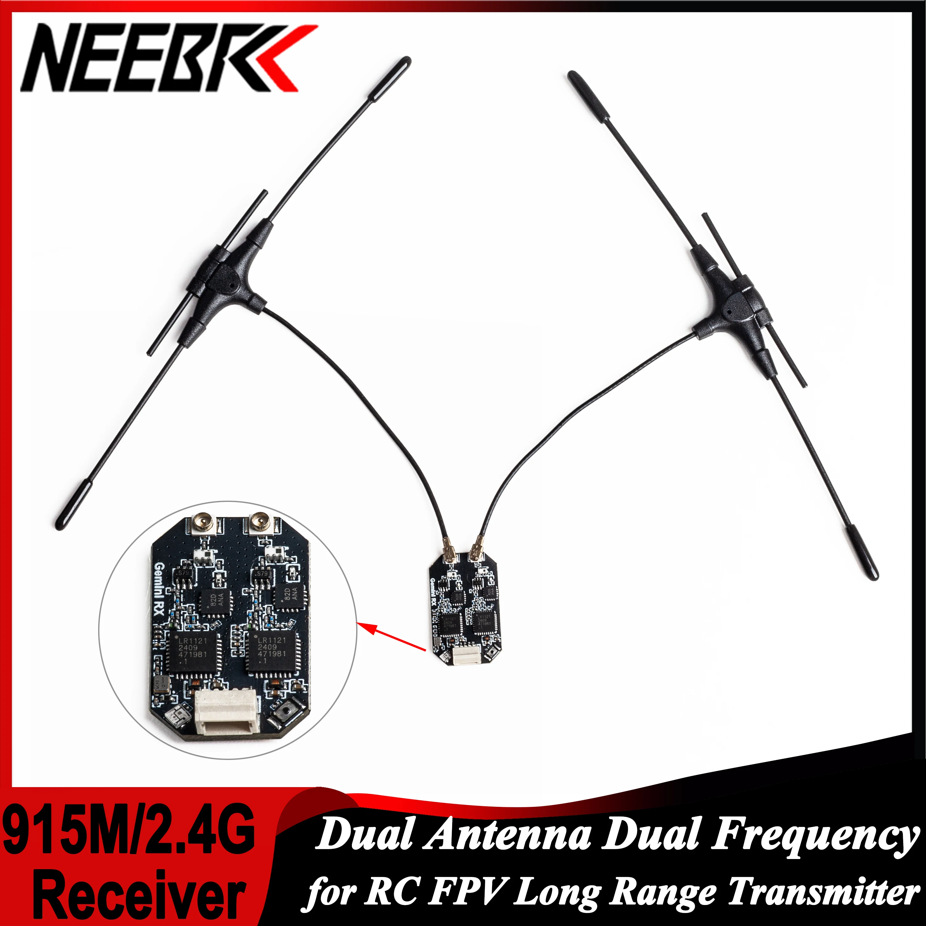 ELRS 915MHz/2.4GHz Gemini Dual Antenna Dual Frequency Receiver ExpressLRS for FPV Long Range Racing Drone Quadcopter DIY Parts